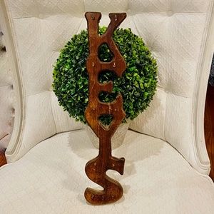 JA14-Vintage 80's Wooden Keys Wall Hanging Holder